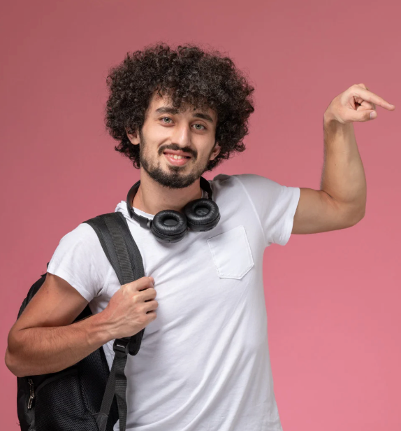 Person with curly hair